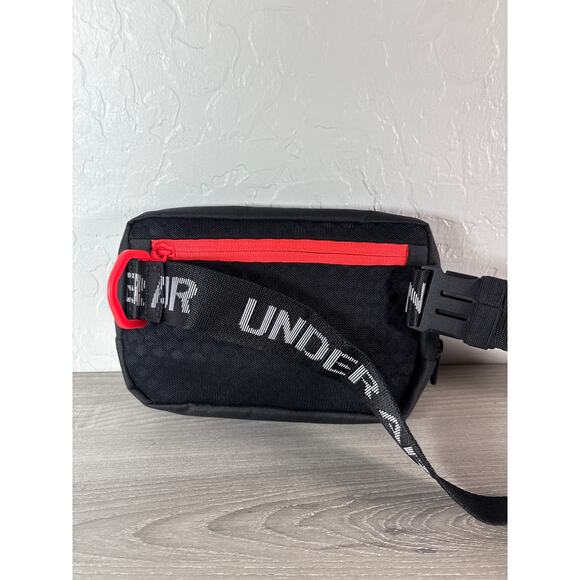 Under Armour Loudon Waist Bag Crossbody Bag 'Black Orange' Running Rose Arrow - Picture 4 of 6